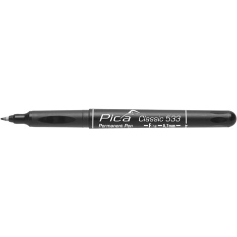 Marqueur permanent classique, pointe fine, noir, sous blister  PICA 533/46/SB