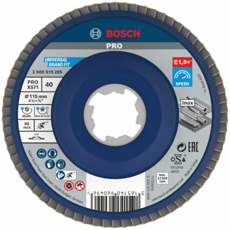 X-LOCK Volets de meule X571 B.Métal :115mm r.plás.G40  BOSCH 2608619205