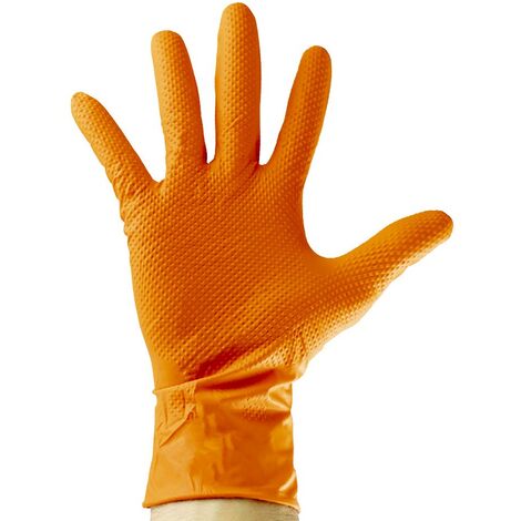 GANTS JETABLES EN NITRILE ORANGE T :L 70MIL (100 PIÈCES)  JBM53552
