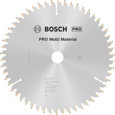 Lame de scie circulaire Bosch MultiMaterial 190x2,4x20 54Z - 2608640508