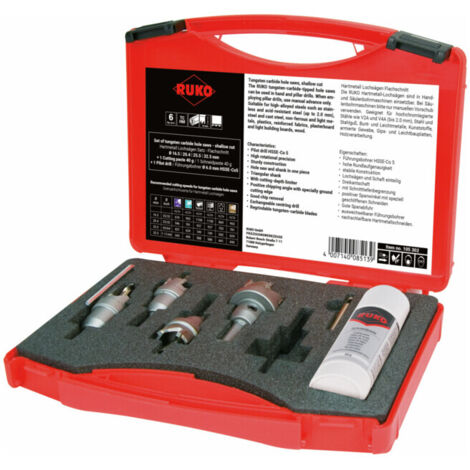 RUKO Coffret de scies cloches carbure coupe plate dans un étui en plastique - 105302 (1/5)