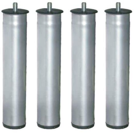 Lot de 4 pieds de canapé en acier noir Ø50x275mm – Sans roulette – Stabilité moderne pour meubles – Fixation métrique 10 – Micel (1/9)
