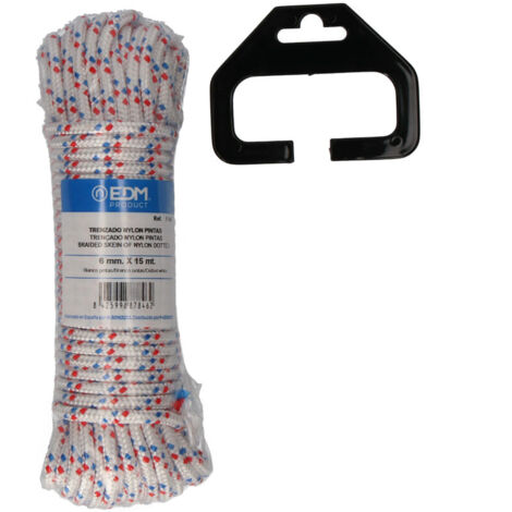 Fil tressé, Nylon, 15 m, Points blancs EDM 87846