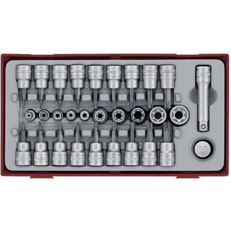 Jeu de douilles/embouts Tx- Tpx TT1 tray 1/4 3/8 TX- TPX 30 pièces Teng Tools TTTX30 (1/5)