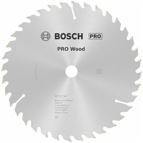 Bosch – Lame de scie circulaire 184 mm – Alésage 16 mm – 36 dents carbure pour coupes nettes dans bois massif – 2608640818