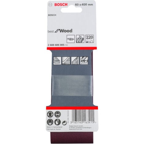 BOSCH 2608606005 Bande abrasive X440, kit de 3 pièces