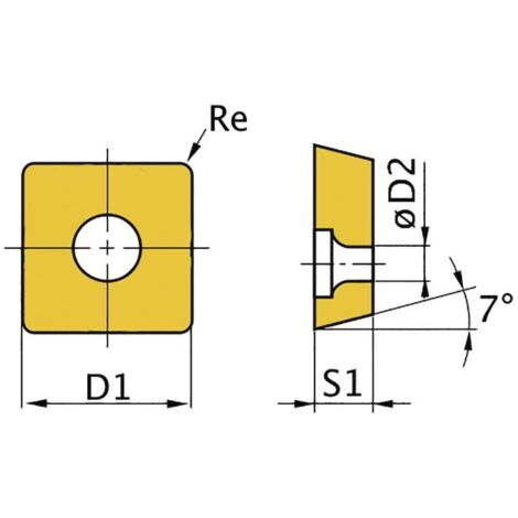 Plaquette avec revêtement 90° SNMG090304 - taille 9 - 5 pcs Optimum SNMG090304 (1/2)