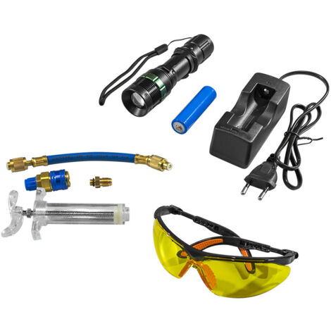 Kit de détection de fuites AA/DC – Liquide fluorescent neutre pour climatisation – Accessoires inclus – JBM53539