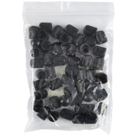 Capuchons de valve de pneu en plastique noir (50 pièces)  JBM11905 (1/2)