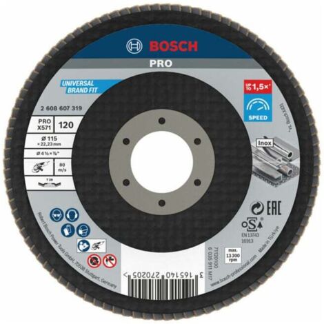 Tampon de polissage X571 Idéal pour le métal Ø 115 mm  BOSCH 2608607319 (1/4)