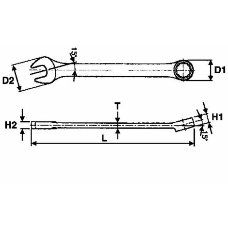 Clé mixte, 22 mm  TENGTOOLS 600522