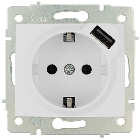Base bipolaire avec côté T/T 16A 250V avec alimentation USB Solera E3/42944 (1/2)