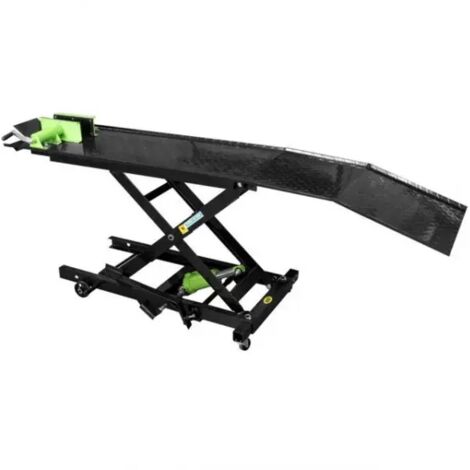 Table élévatrice hydraulique pour motos – Charge max 365 kg – Dimensions 2200 x 500 mm – Hauteur réglable 220-850 mm – JBM50911