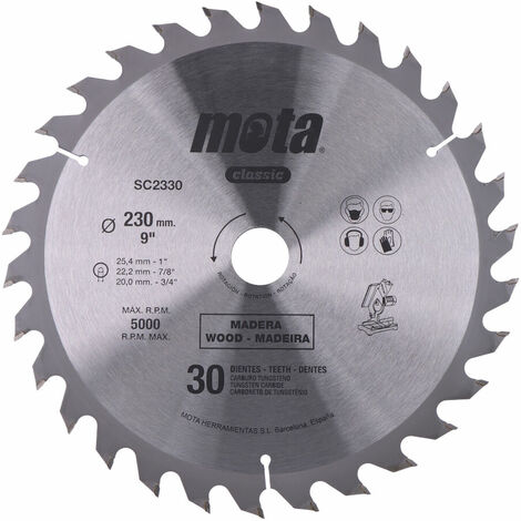 Lame De Scie Circulaire 235 Mm - 36 Dents Widia - Pour Bois, Panneaux Et MDF - Avec Bagues De Réduction - 5