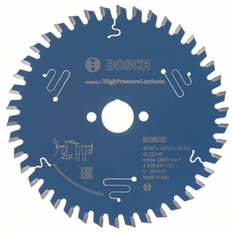 Bosch – Lame de scie circulaire 140 mm – Alésage 20 mm – Épaisseur 1.3 mm – Nombre de dents 42 – Pour stratifié haute pression