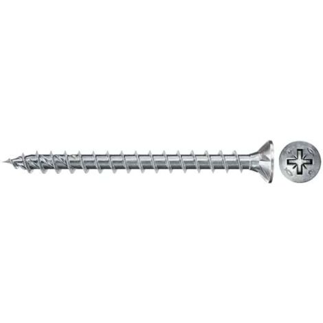 Vis PowerFast II FPF II CZF, 45x25 BC, Tête fraisée, Entraînement PZ, Filetage plein, Zingué, Boîte 200 Fischer 670291