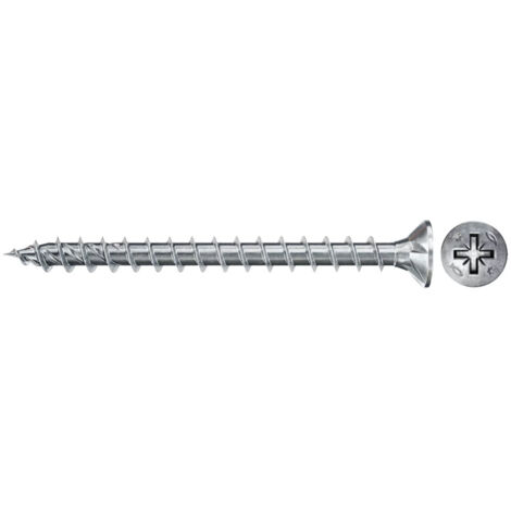Vis PowerFast II FPF II CZF, 35x30 BC, Tête fraisée, Entraînement PZ, Filetage plein, Zingué, Boîte 1000 Fischer 670142