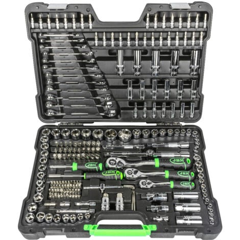 Mallette à outils de 216 pièces avec douilles hexagonales chromées  JBM54045