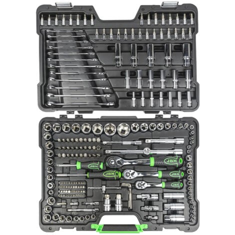 Mallette à outils de 216 pièces avec douilles hexagonales chromées  JBM54045