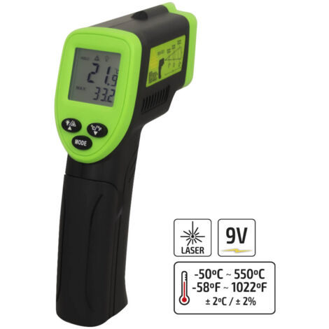 Thermomètre Numérique à Visée Laser -20 à 500°c