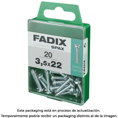 Vis autotaraudeuse, CR, zinc, 35 x 22 mm, boîte de 20 pièces. Fadix 85761 (1/3)