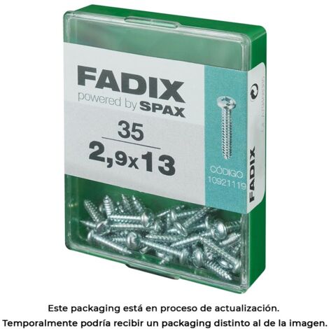 Vis autotaraudeuse, CR, zinc, 29 x 13 mm, boîte de 35 pièces. Fadix 85761 (1/3)