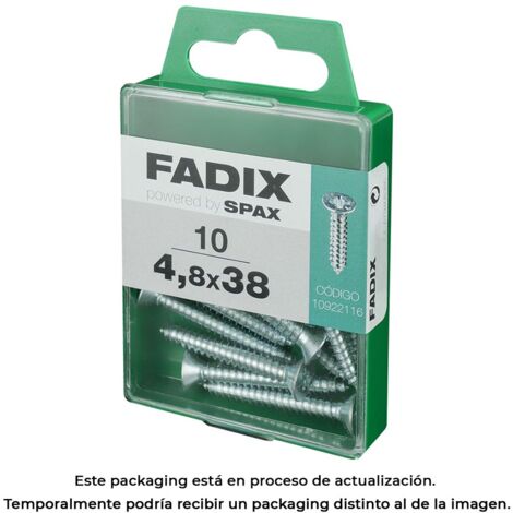 Vis autotaraudeuse, CP, zinc, 48 x 38 mm, boîte de 10 pièces.  Fadix 85761