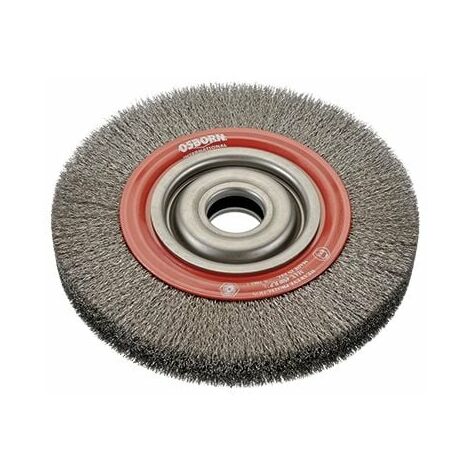 Brosse ronde en acier plaqué laiton en fil ondulé avec trou à plusieurs axes et garniture Ø 0,30 mm (200x23x38) Osborn 9902566361 (1/5)