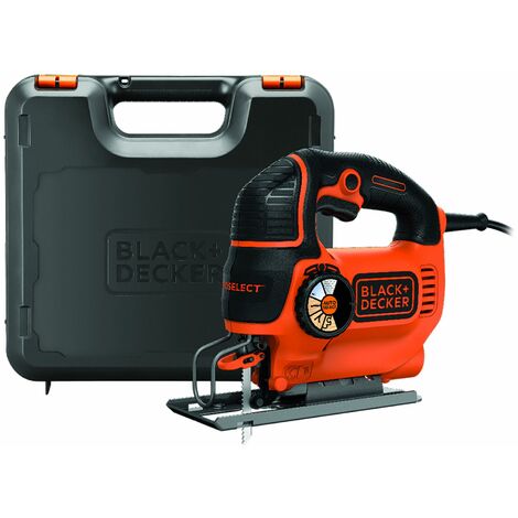 SCIE SAUTEUSE PENDULAIRE BLACK+DECKER 650 WATTS + 5 ACCESSOIRES + BOITE A  OUTILS BES610KA5