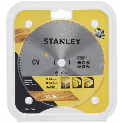 Stanley – Lame de scie sauteuse 140 mm 100 dents STA10080 – Acier au carbone chromé – Pour coupes fines dans bois tendre et contreplaqué - STA10080-XJ (1/2)