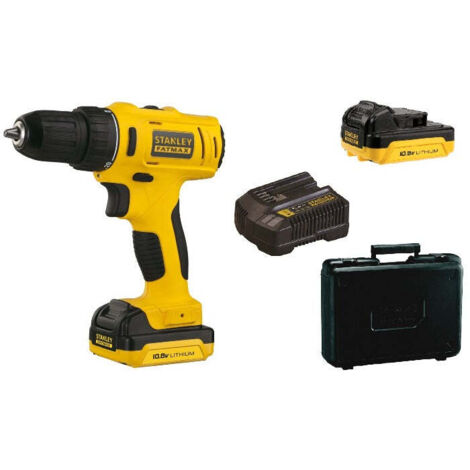 Stanley – Perceuse-visseuse 10.8 V 1.5 Ah Lithium – Moteur à 2 vitesses – Mandrin automatique 10 mm – 20 réglages de couple – Conception ergonomique (1/10)