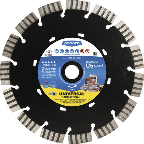 DRONCO U5SPEED-180 - Disco de diamante Evolution U5 Speed - Universal obra Ø 180 mm