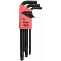 Lot de 9 clés® d’angle à pointe sphérique ProHold en métrique 1,5-10 mm Bondhus 74999