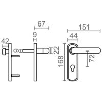 Gedotec Poignee De Porte | FH - Polyamide PDH0301 | 1 Paire - Poignée Coupe-feu Y Compris Vis | Noir | Garniture De Ferrure Pour Portes Coupe-feu | Garniture PZ | Testé DIN 18273:1997