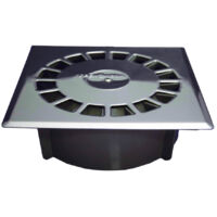 Siphon Vertical Standard En Acier Inoxydable, Drain Pvc, T-88i 15 X 15 Cm / ø75 - 50 Mm. 165 X 165 X 57 Mm