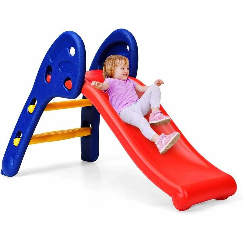 DREAMADE Scivolo Pieghevole per Bambini con Ampi Braccioli, Scivolo da  Giardino per Bambini con Corrimano Alto, Scivolo in Plastica Sicura per  Arrampicarsi (Colore Scuro)