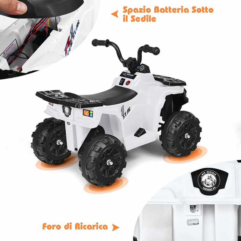 DREAMADE 6V Moto Elettrica per Bambini 3-5 Anni con Creatore di