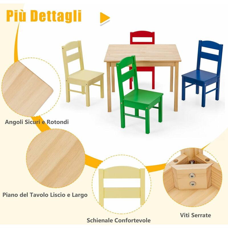 Sedia a dondolo ecologica per bambini in legno massello di pino, Mobili per  camera da letto