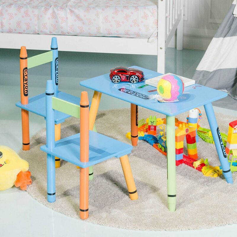 DREAMADE Set di 3 Pezzi di Mobili Tavolino con 2 Sedie per Bambini