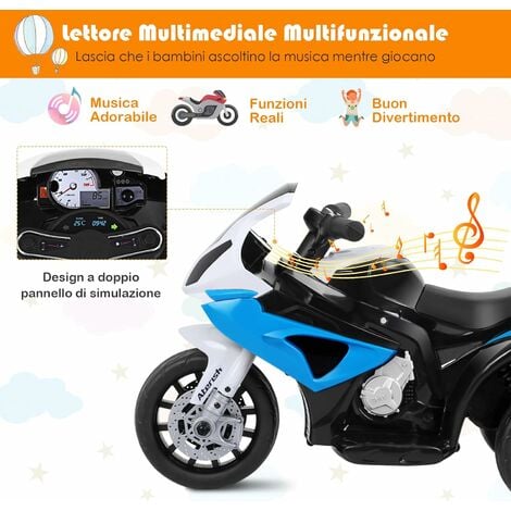 DREAMADE 6V Moto Elettrica per Bambini con 3 Ruote Musica, Luci e Clacson,  3 km/h