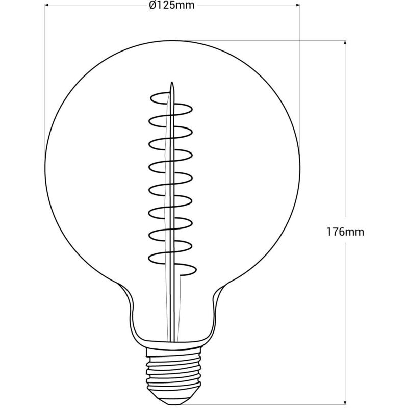 Bombilla en suspensión Vintage de vidrio, Pera Ø 125 mm, filamento led  blanco cálido