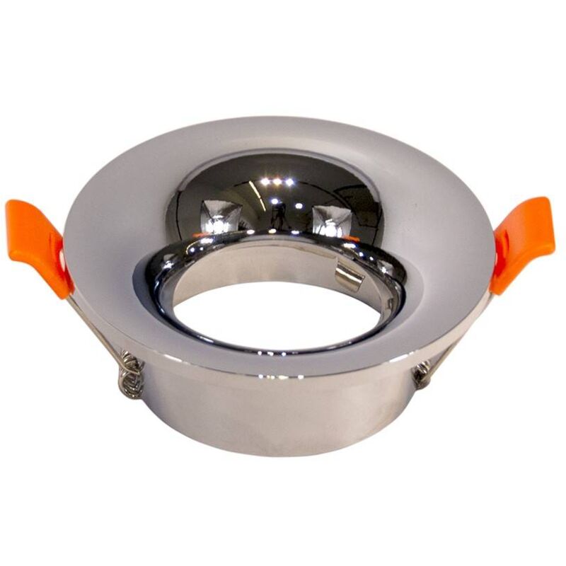 Aro downlight redondo fijo para bombilla dicroica GU10 / MR16  Cromo