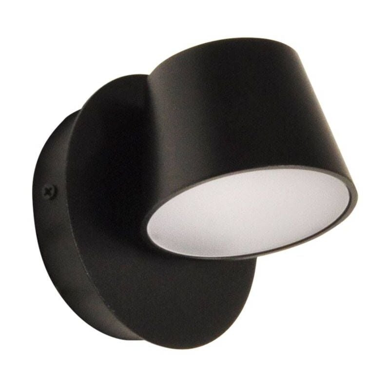 Barcelonaled Aplique De pared aluminio negro moderna interior con foco luz led giratorio y orientable 6w blanco 2700k dormitorio lectura cabecero