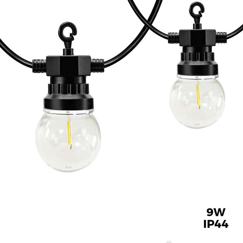 Guirnalda Led 10m+3m con 20 bombillas en 9w negro barcelonaled lámpara de mesa base porcelana bicolor blancaverde pantalla textil e27