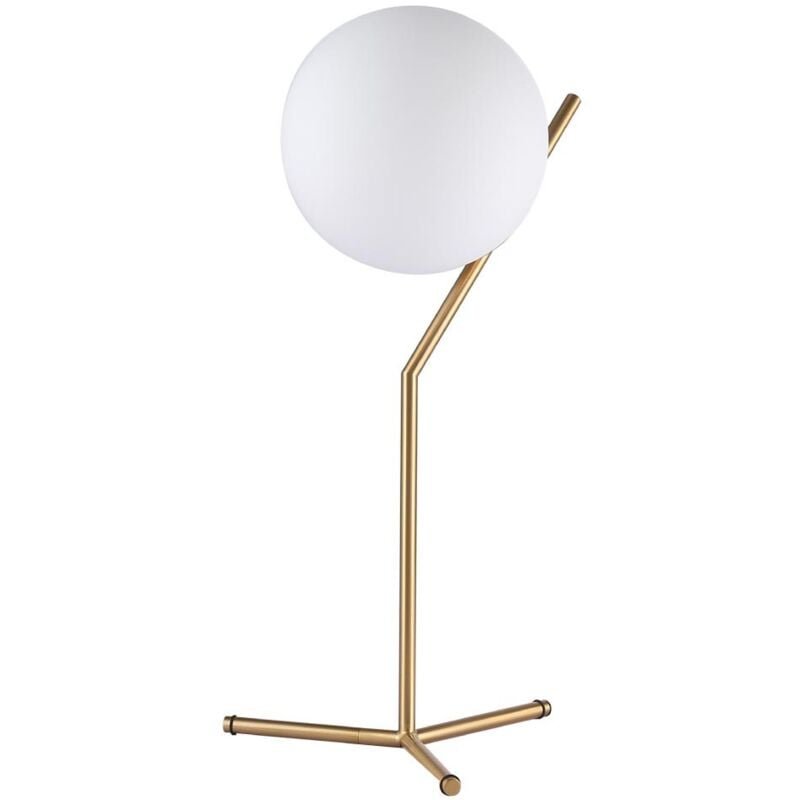 Lámpara De Nola e27 inspiración flos ic t1 b·led barcelona led elegante moderna angular con bola cristal blanco opalino mesita noche dormitorio