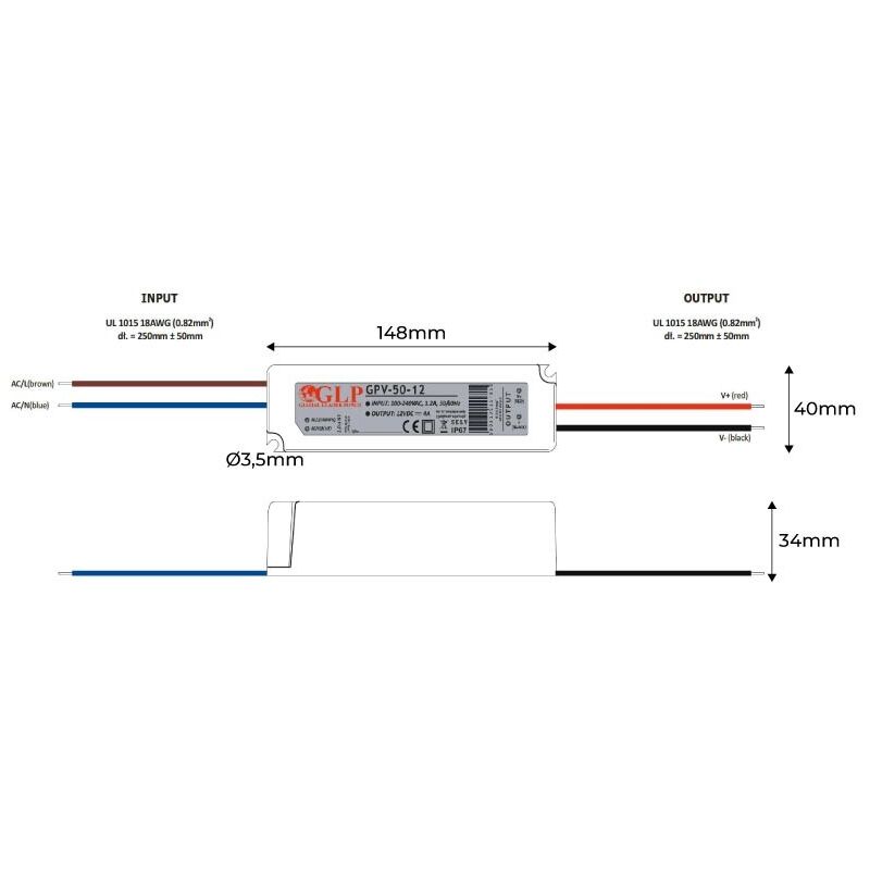 Fuente de alimentación regulable TRIAC/0-10V 200-250V - Salida 24V - 6.25A  - 150W