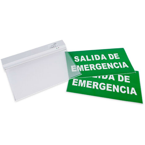 Luz de emergencia permanente de suspensión con cartel Salida