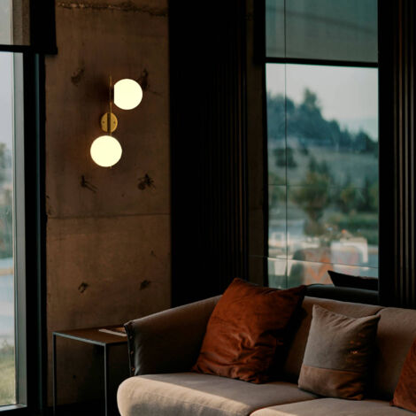 Aplique De Pared Doble Bola Cristal "Double"