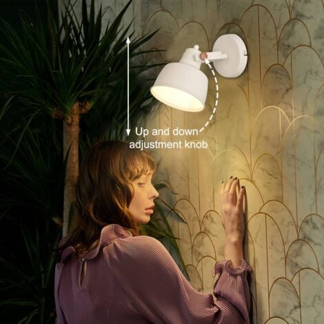 Aplique Pared Interior Moderno Orientable "KUKKA" Bombilla E14 - Blanco