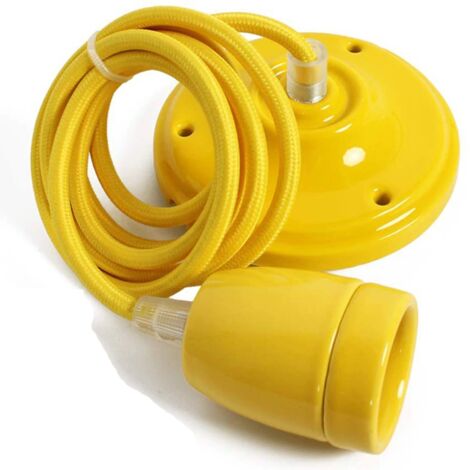 Lámpara Colgante Cerámica - E27 - 5 Colores - Amarillo